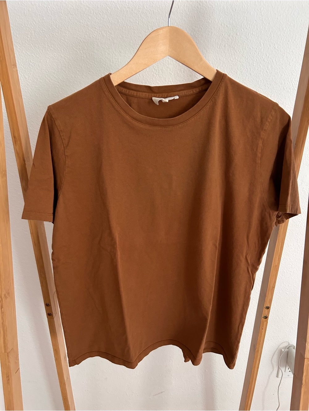 Sezane Conrad Crewneck T-Shirt in Brown